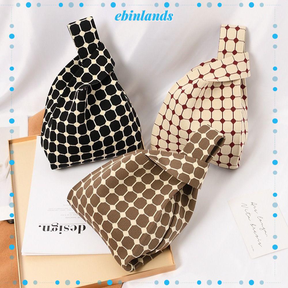 Túi Xách Mua Sắm Đan Len Tái Sử Dụng Được Có Dây Đeo Cổ Tay Cho Nữ