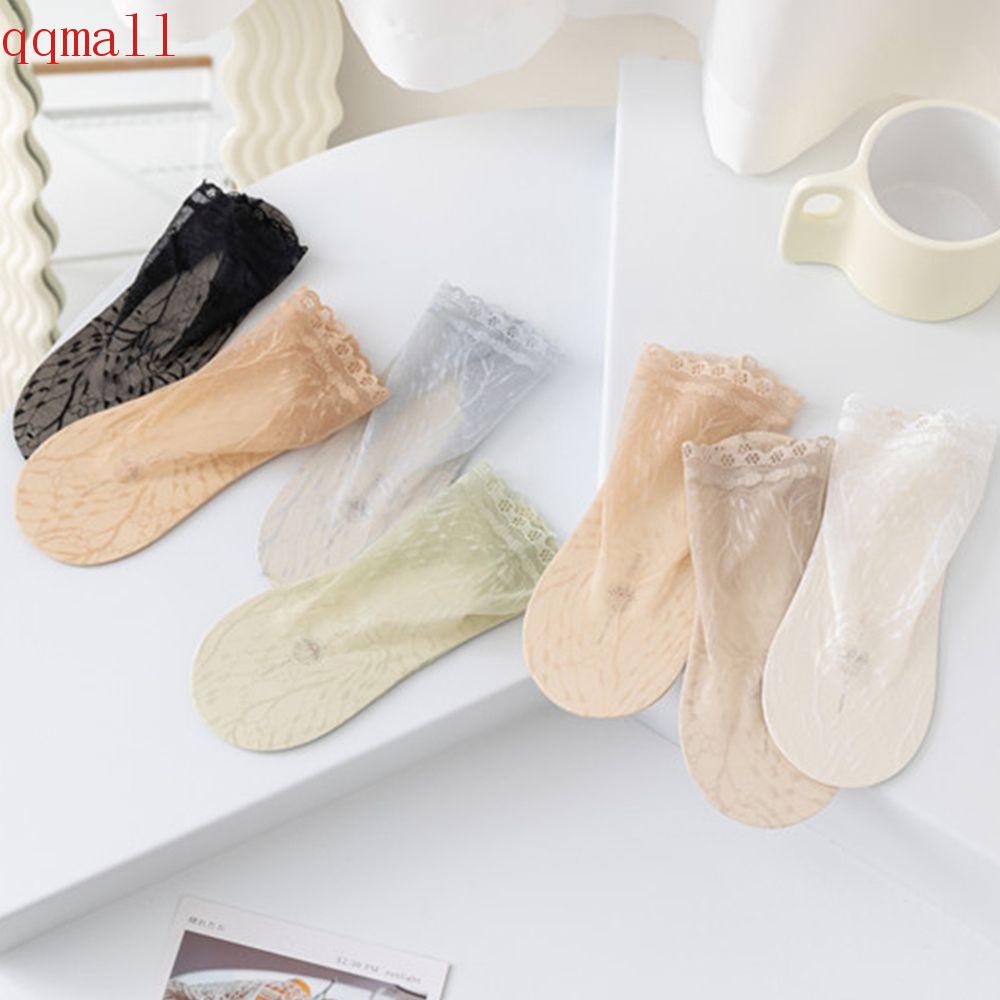 Vớ Nylon Siêu Mỏng Trong Suốt In Họa Tiết Lá Phong Cách Harajuku Thời Trang Cho Nữ