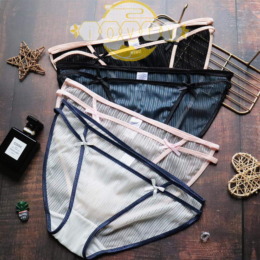 Quần Lót Ren Hoa Phối Nơ Thiết Kế Quyến Rũ Cho Phái Nữ