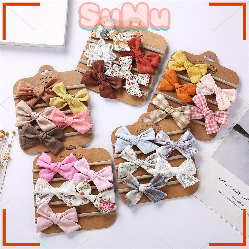 Bộ 5 Băng Đô Cài Tóc Mềm Co Giãn Cho Bé