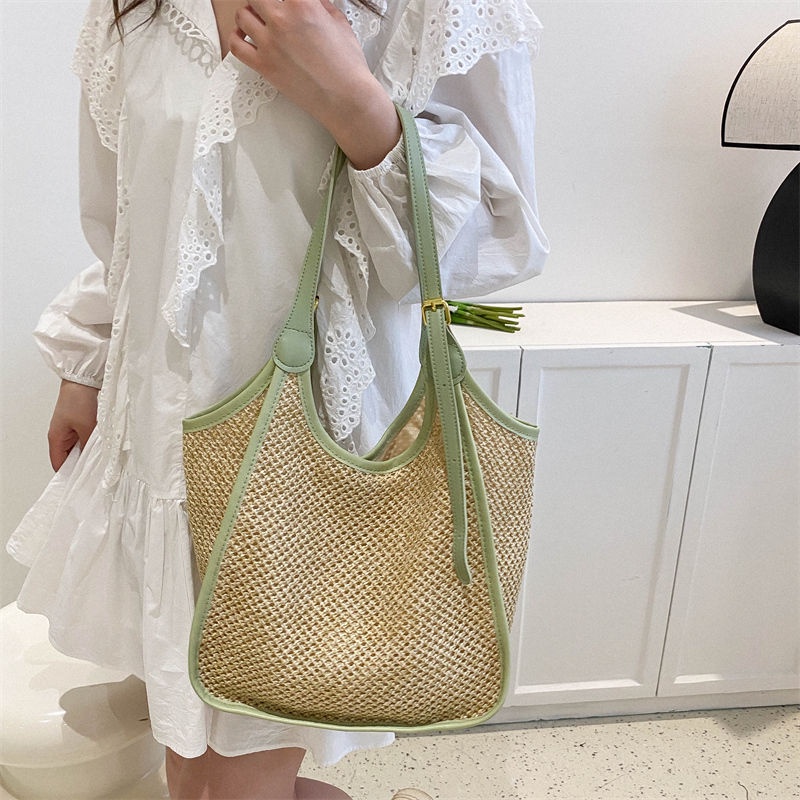 Túi Cói Đeo Vai Sức Chứa Lớn Cao Cấp Thời Trang Dành Cho Nữ