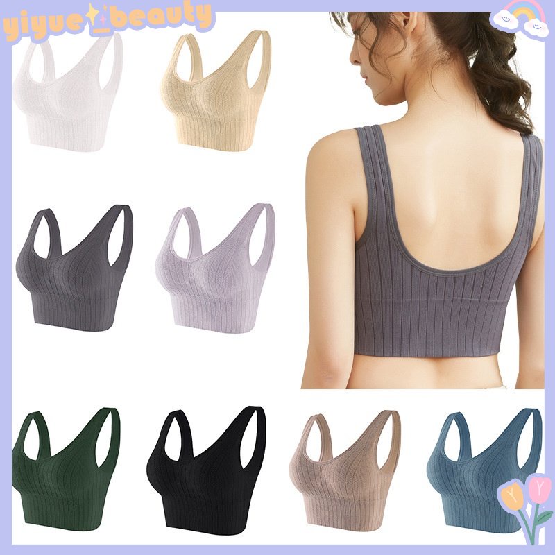 Áo Ngực Thể Thao Không Đường May Có Mút Đệm Hình Chữ U Lưng Đơn Giản Thoáng Khí Cho Nữ