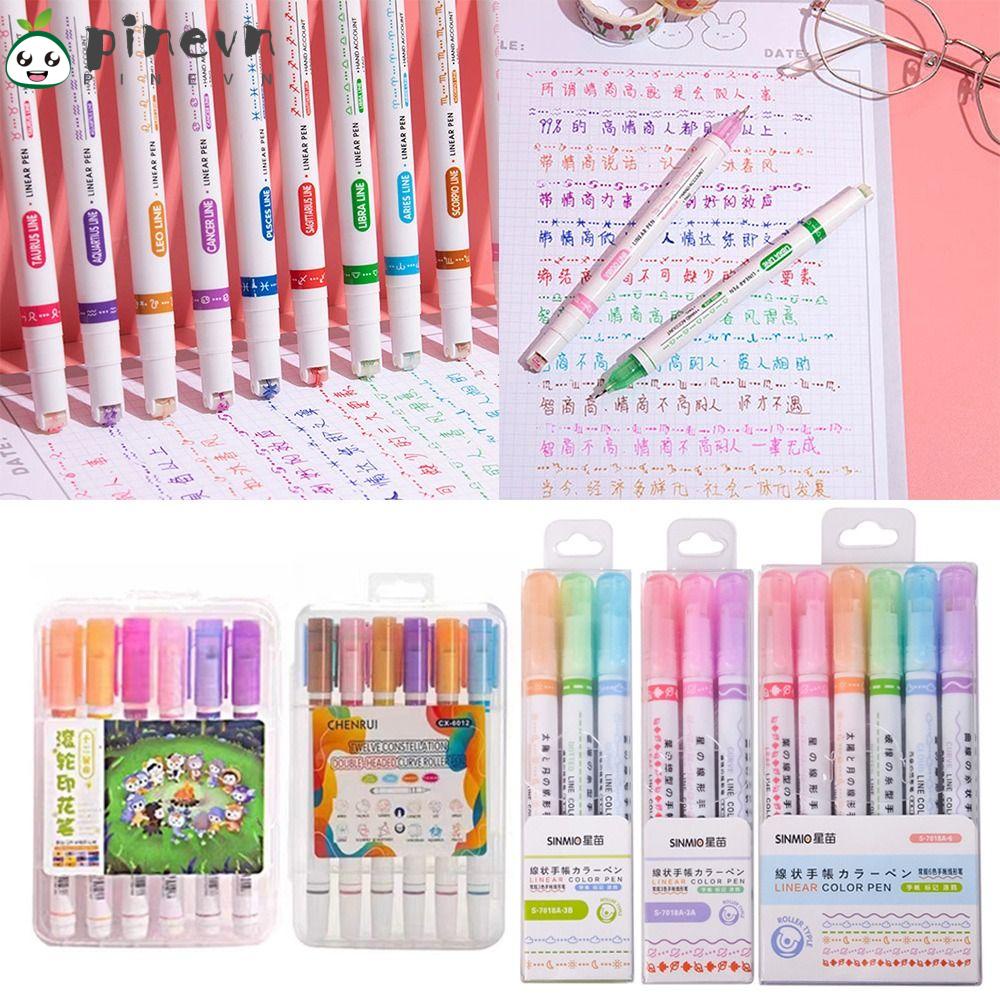 Set 3 / 6 / 12 Bút Đánh Sáng Dạng Cong Họa Tiết Graffiti Màu Sắc