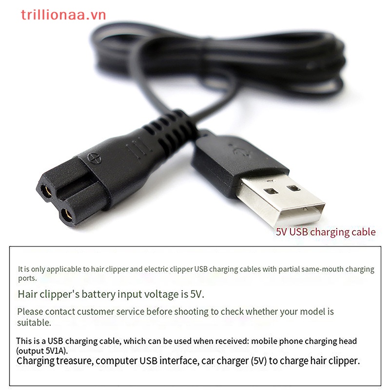 Dây Cáp Sạc USB Cho Tông Đơ Cạo Lông Thú Cưng ES928 ES968 969 900 958
