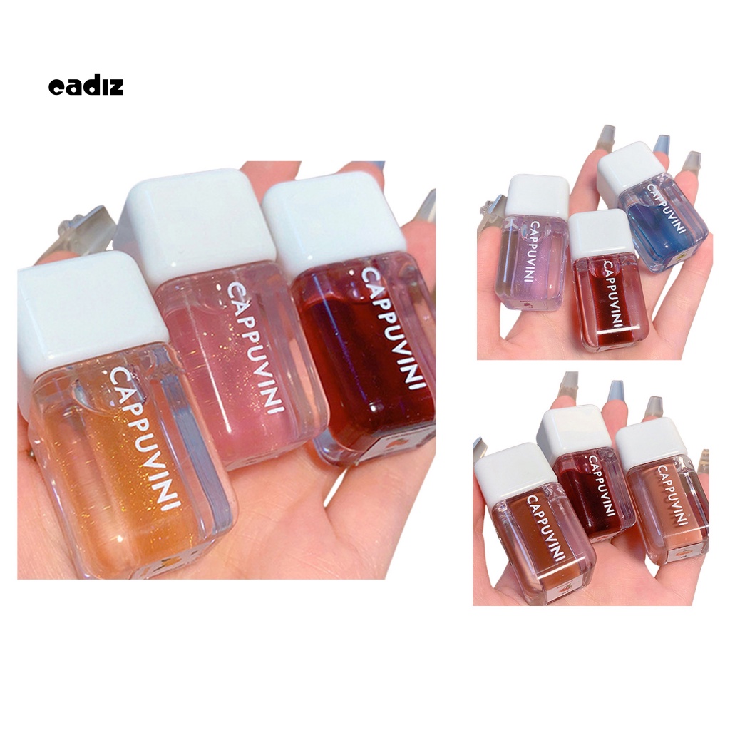 Bộ 3 Son Bóng Trong Suốt Dưỡng Ẩm Chống Nếp Nhăn Cho Môi