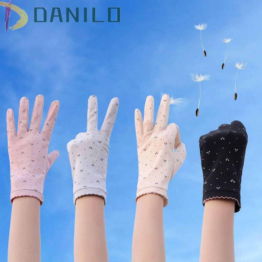 Đôi Găng Tay Lái Xe Chống Nắng Thoải Mái Bảo Vệ Ngón Tay Chống Trượt In Họa Tiết Cherry