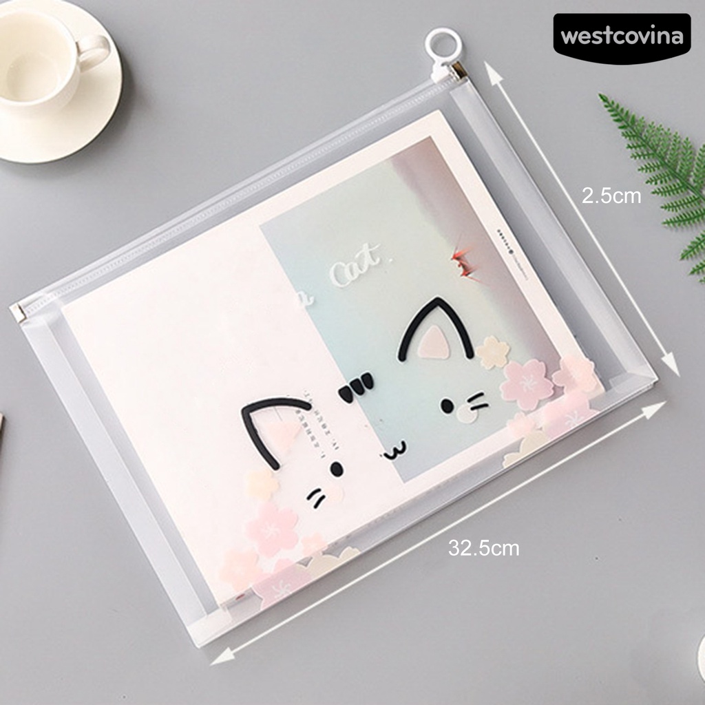 [WSTN] [WSTN]✎Set 4 Túi Đựng Tài Liệu Trong Suốt Chống Ẩm Sức Chứa Lớn Có Khóa Kéo