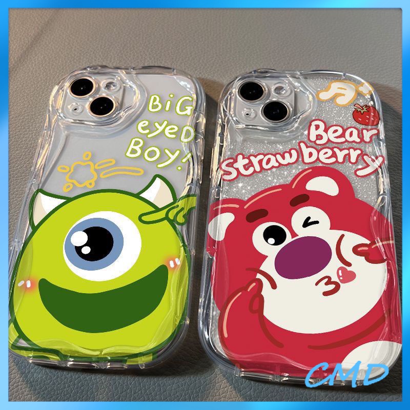 Ốp lưng iphone Điện Thoại Phim hoạt hình gấu dâu tây một mắt 3D viền sóng TPU chống chấn động bảo vệ vỏ điện thoại máy ảnh Cho Iphone 6 / 6S / 6splus / se / 7 / 7plus / 8 / 8plus / X / xs / xsmax / 11 / 12 / 13 / 14 / Plus / Pro / Pro Max-224
