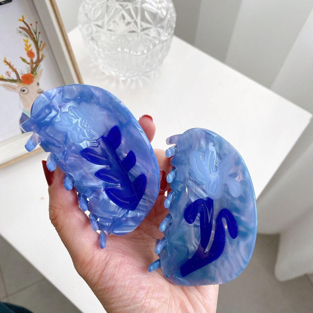 JARRED Kẹp Tóc Đuôi Ngựa Hình Tròn Màu Xanh Dương Thanh Lịch