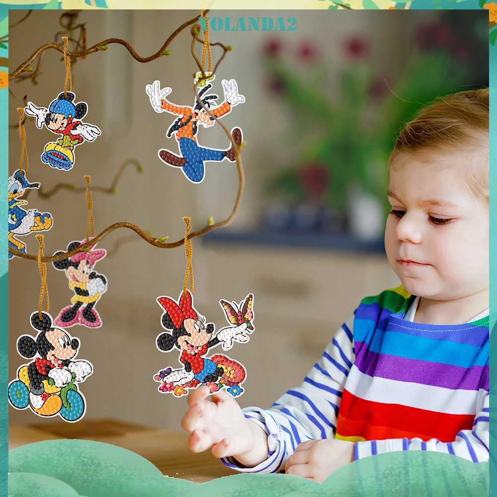 Bộ 10 Mặt Dây Chuyền Kiểu Hoạt Hình Đính Đá Tròn Tự Làm Dễ Thương