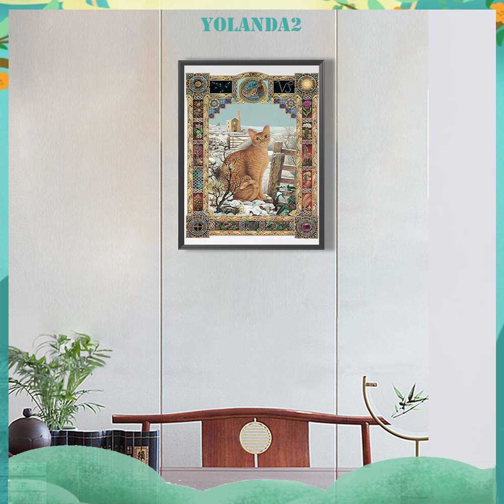 Tranh Đính Đá Kim Cương Toàn Bộ 5D DIY Hình Vẽ Mèo Trang Trí Nhà Cửa