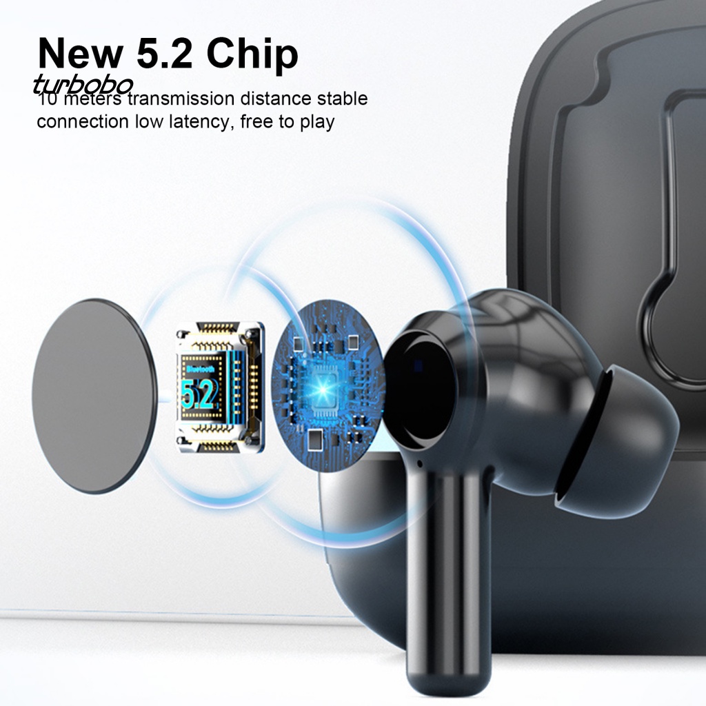 1 Set Tai Nghe Nhét Tai Không Dây Bluetooth Hiển Thị Màn Hình Kỹ Thuật Số Bằng ABS Có Đèn LED Dùng Khi Gọi Điện Thoại