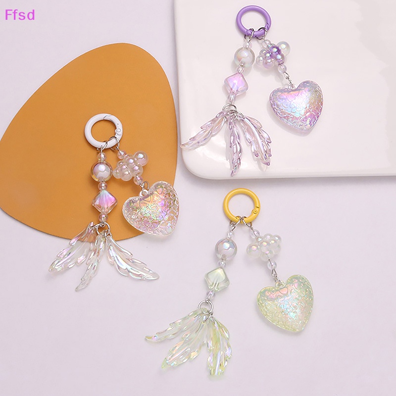 {Ffsd} Móc Khóa Trang Trí Túi Xách / Móc Khóa Hình Trái Tim Lá Nhiều Màu Phong Cách Hàn Quốc Dành Cho Nữ