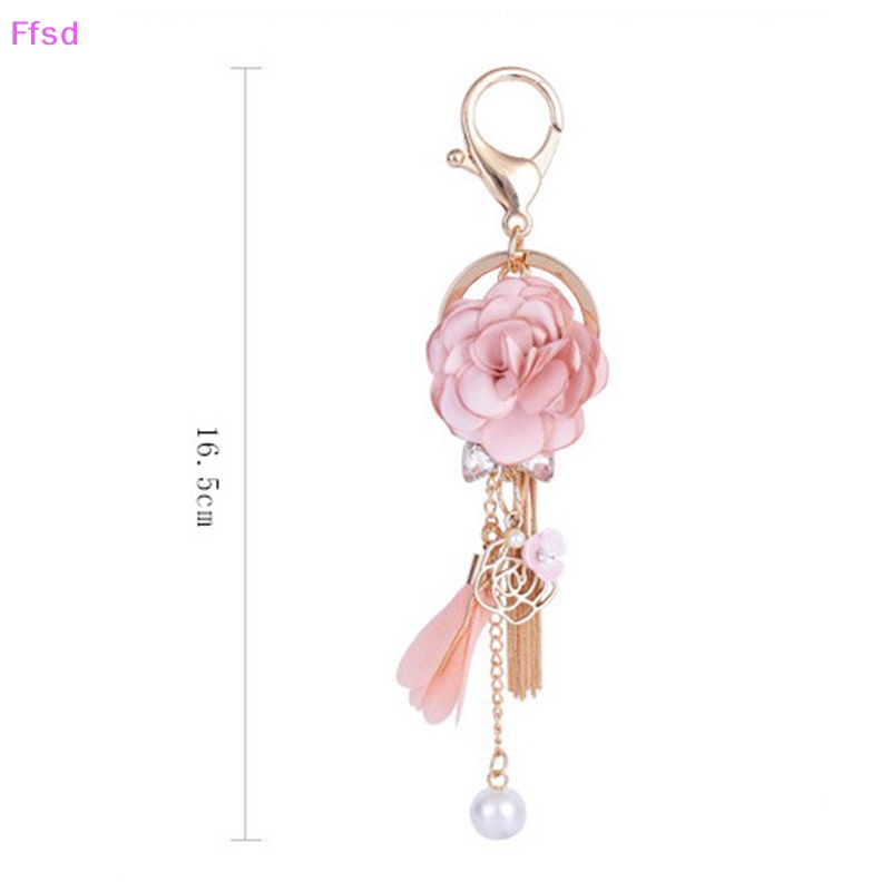 {Ffsd} Móc Chìa Khóa Xe Hơi Dạng Tua Rua Đính Hoa Vải Màu Hồng Thời Trang Nữ Tính Thích Hợp Làm Quà Tặng Tiệc Tùng * Bán Chạy