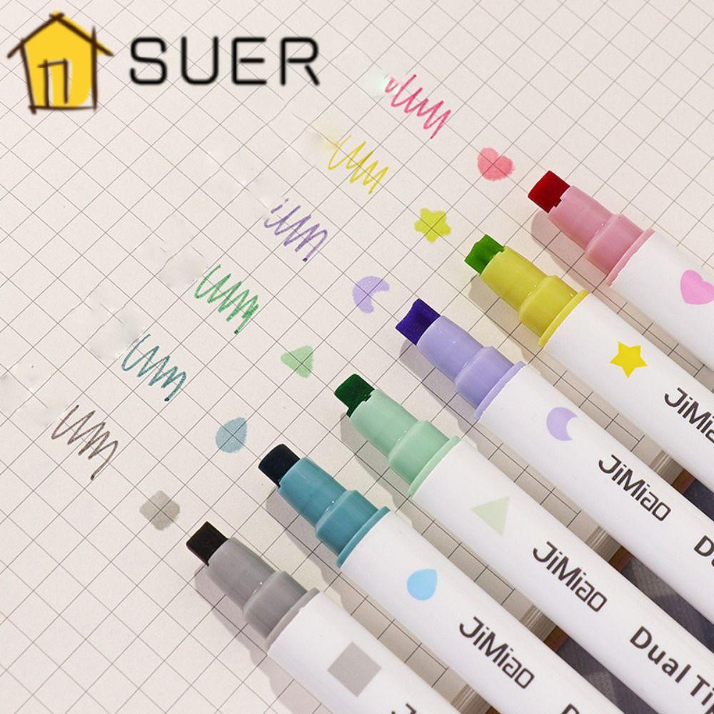 Suenin Set 6 Bút Bắt Sáng Cong Đường Cong Hình Hoa Nghệ Thuật Giáng Sinh Tích Hợp Kẻ Mắt Tích Hợp Màu Sắc