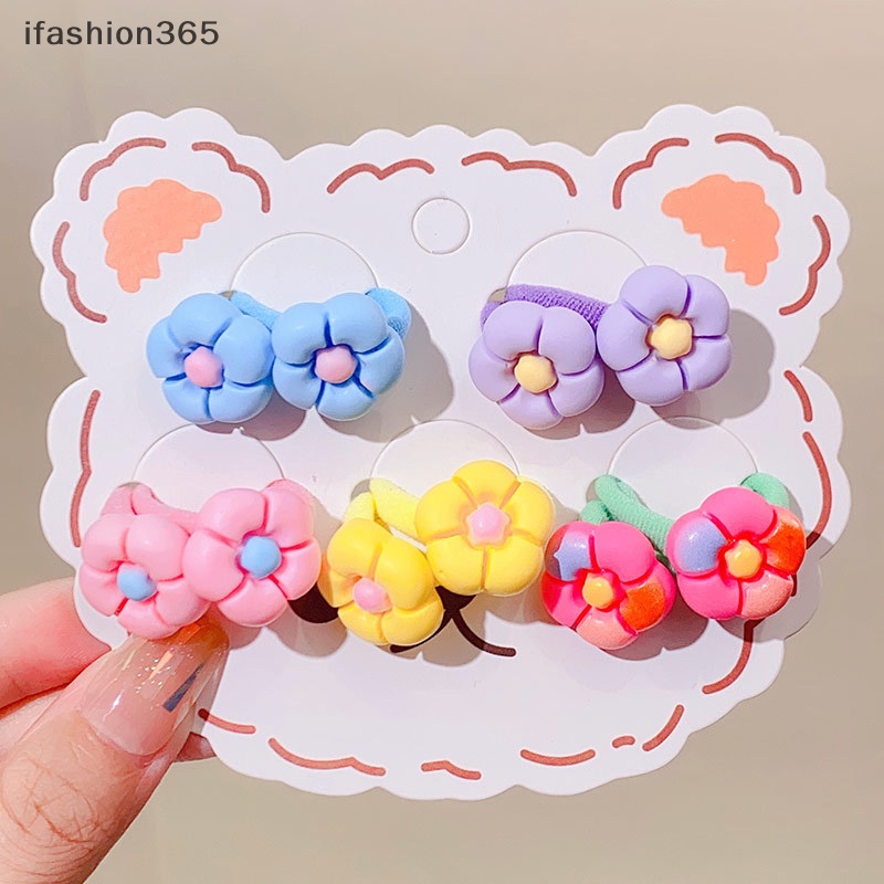 Set 10 Dây Cột Tóc Cao Su Co Giãn Đáng Yêu Thời Trang Cho Bé Gái ifashion365