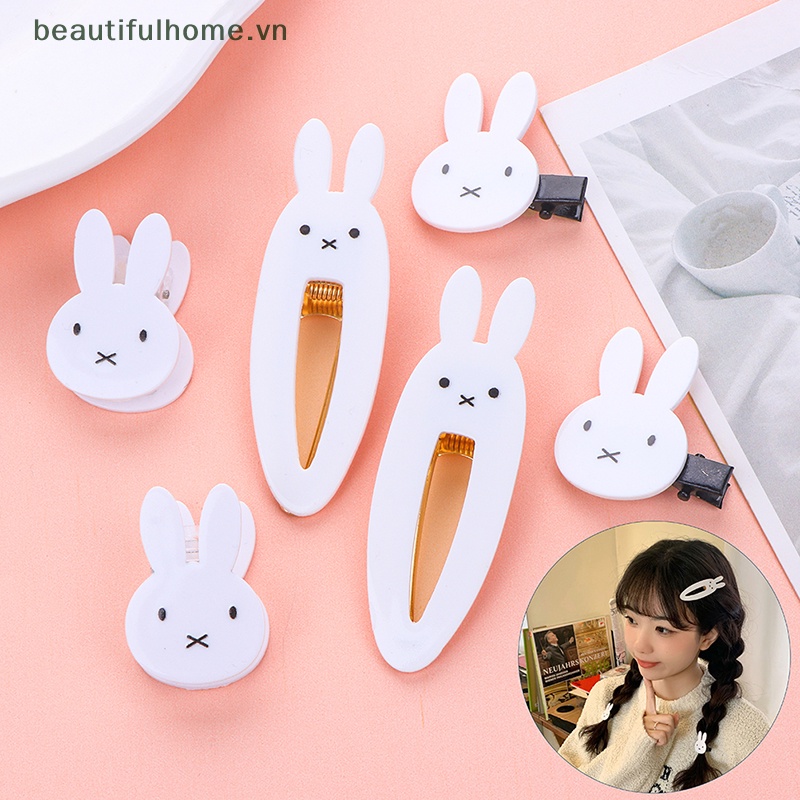 Bộ 2 Kẹp Tóc Hình Thỏ Trắng Dễ Thương Cho Bé Gái