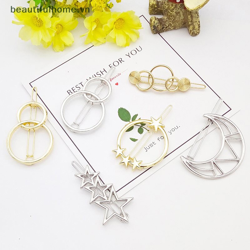 [beautifulhome] Kẹp Tóc Nhiều Hình Dạng Bằng Hợp Kim Phong Cách Âu Mỹ [beauty] 1 Cái