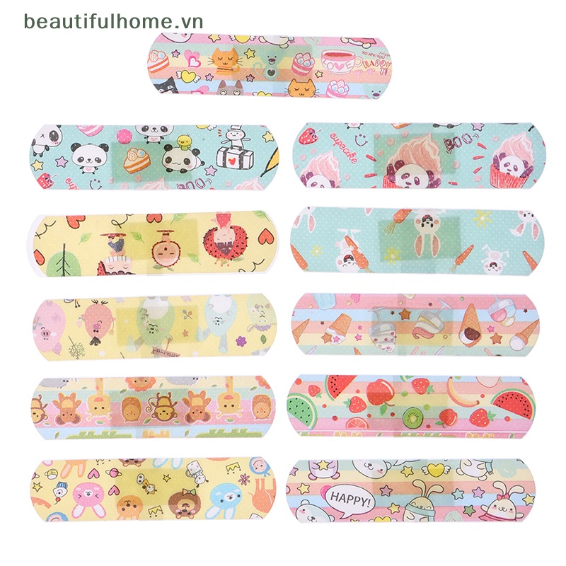 Bộ 120 Miếng Dán Vết Thương Thoáng Khí Chống Thấm Nước Họa Tiết Hoạt Hình Cho Bé