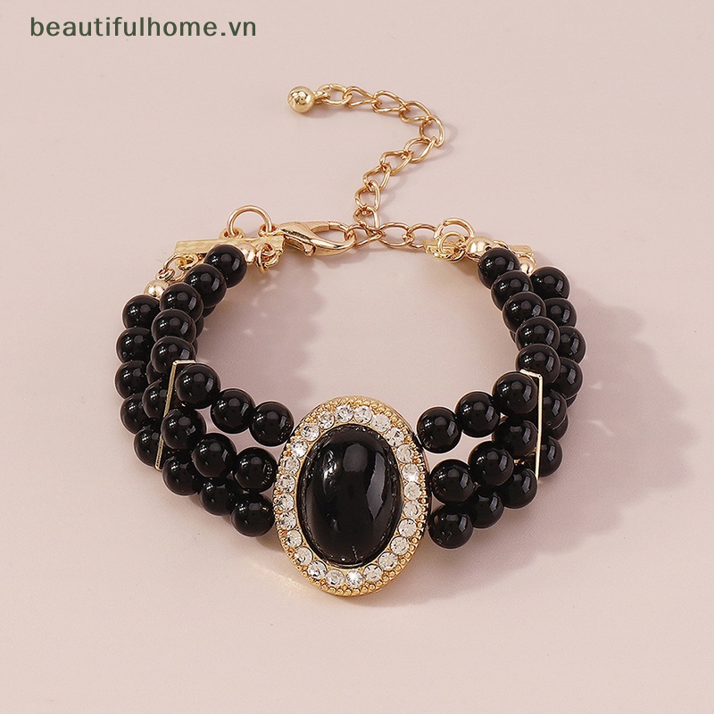 Vòng Đeo Tay Ngọc Trai Giả Ba Lớp Dành Cho Nữ