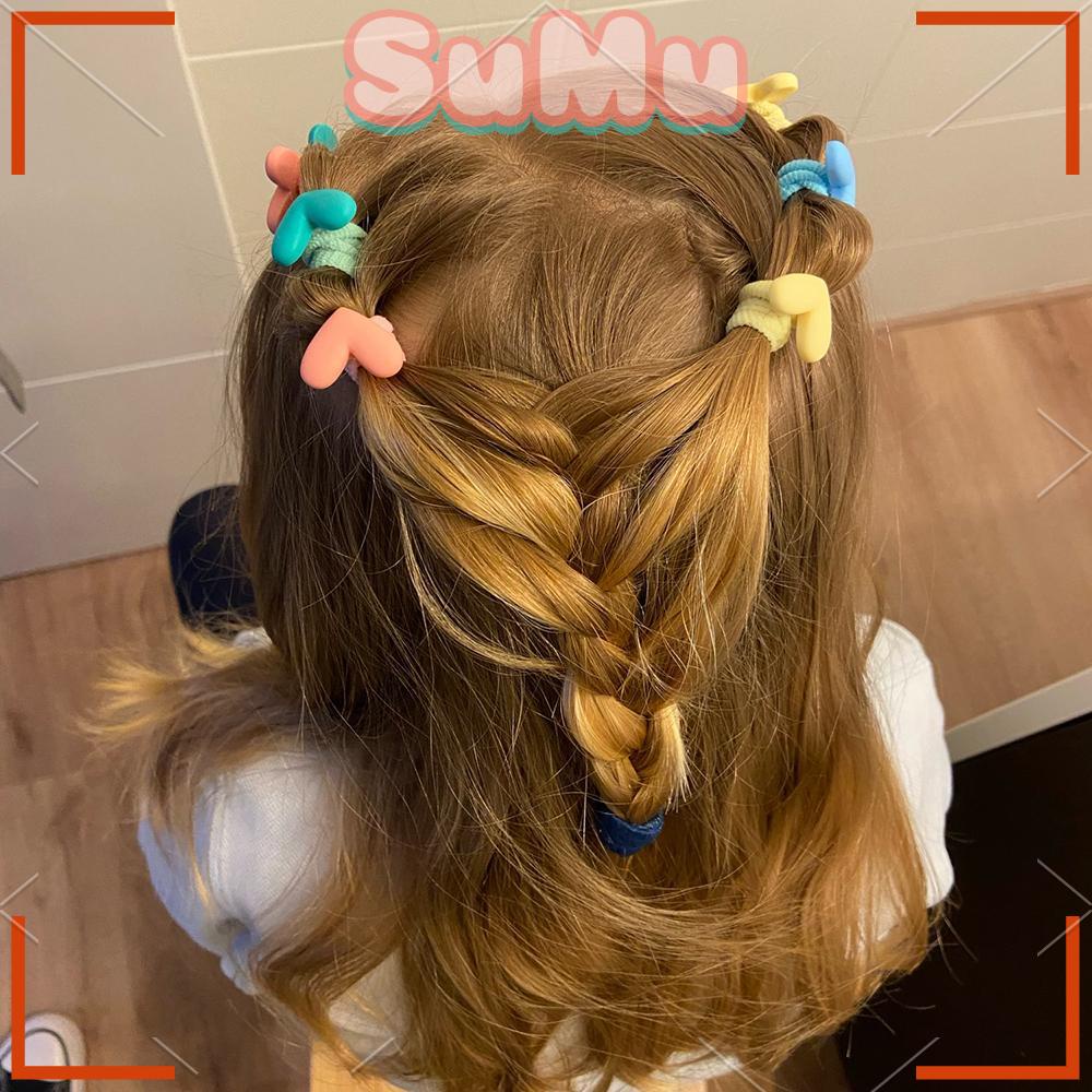 Băng Đô Cài Tóc Co Giãn Tốt Màu Cầu Vồng Xinh Xắn Cho Bé Gái