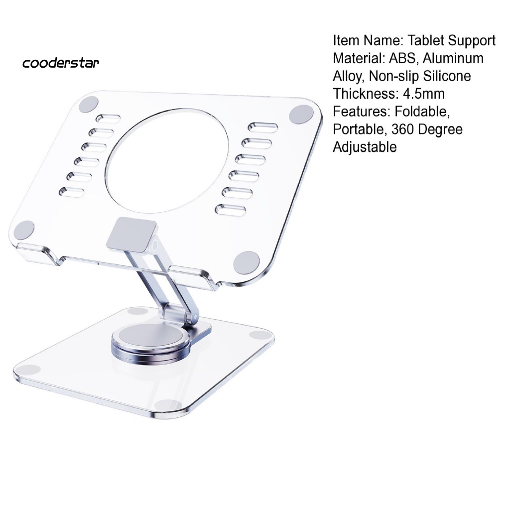 Giá Đỡ Máy Tính Bảng Trong Suốt Chống Trượt Xoay 360 Độ Tiện Dụng