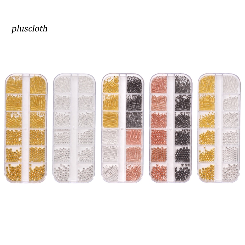 1 Hộp Hạt Thép 12 Kích Cỡ Trang Trí Móng Tay Nghệ Thuật