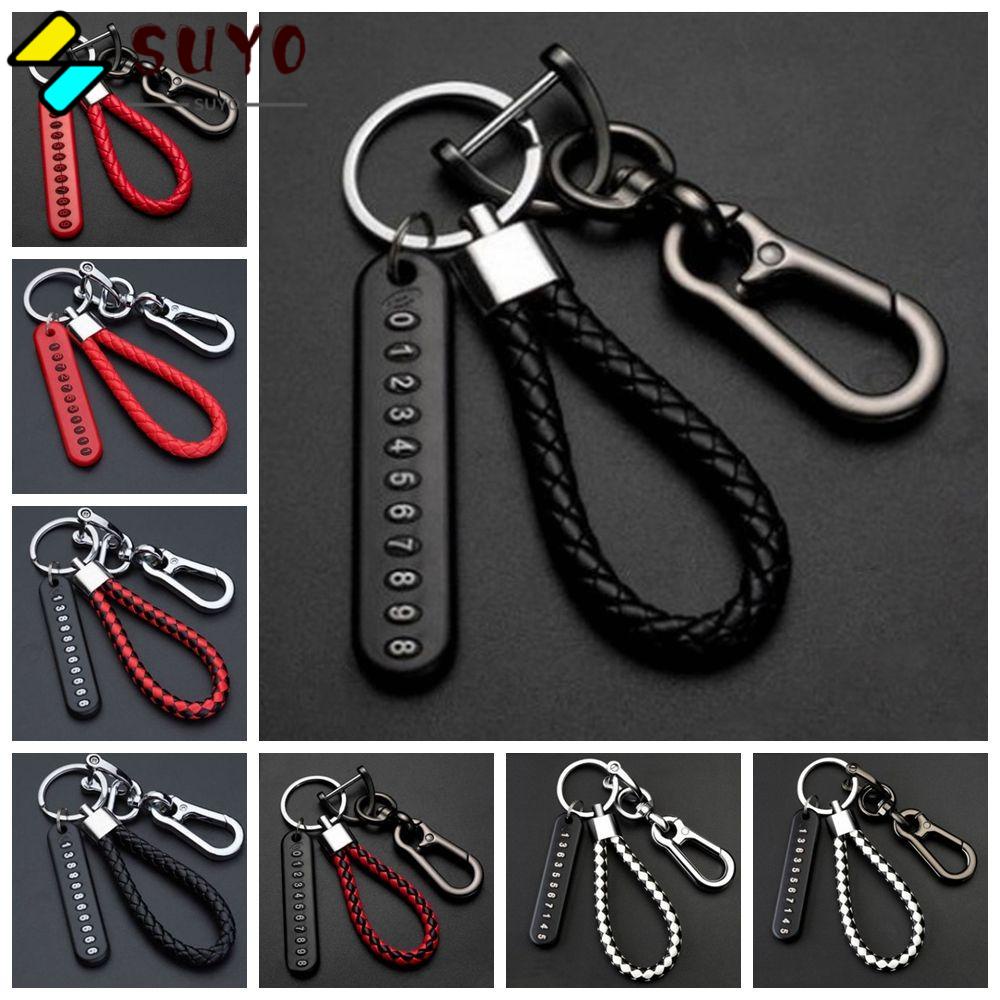 Móc Khóa Xe Hơi Bằng Da Bện DIY Chống Thất Lạc