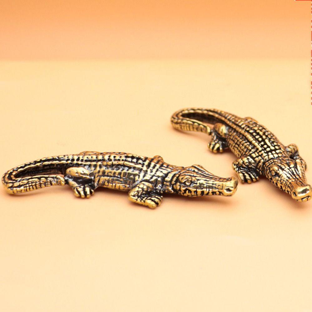 Aaron1 Tượng Cá Sấu Nhỏ Bằng Đồng Thau Để Bàn Trang Trí