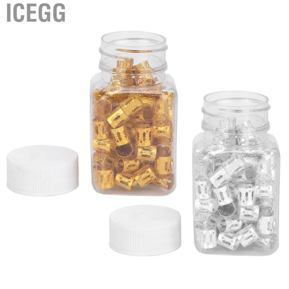Icegg 100pcs Hair Braid Ring Beads Dreadlocks Cuff Hair Extension Jewelry Decoration