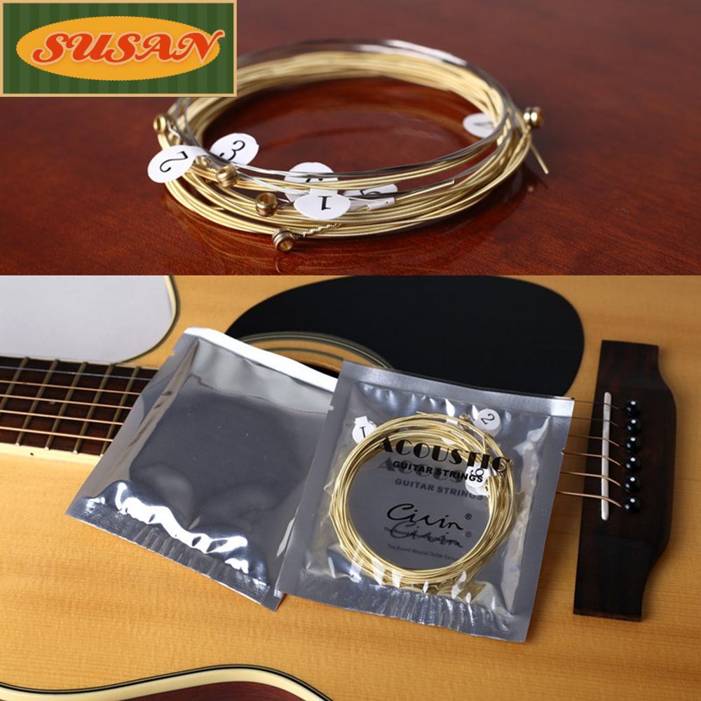 Set 6 Dây Đàn Ghi Ta Bằng Đồng Thau Chất Lượng Cao