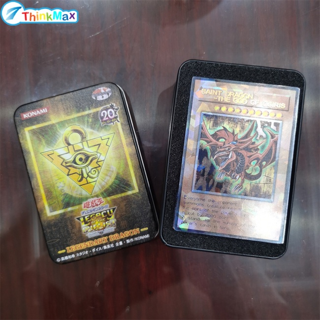 Set 72 thẻ bài Thinkmax Yugioh Laser hình rồng trắng mắt xanh dương tiếng Anh kèm hộp sắt