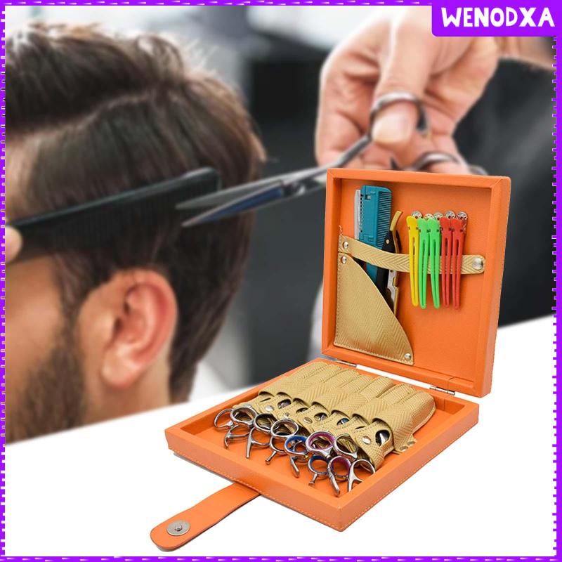 Hộp Đựng Kéo Cắt Tóc Bằng Da PU 23x23x4.5cm Tiết Kiệm Không Gian