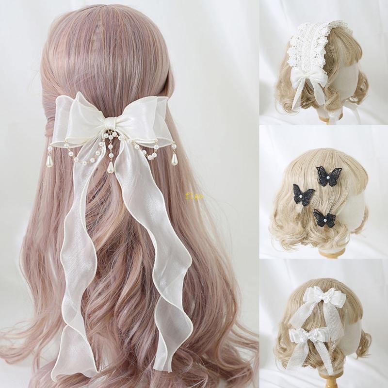 Kẹp Tóc Hình Nơ Phối Bèo Thời Trang Cho Nữ