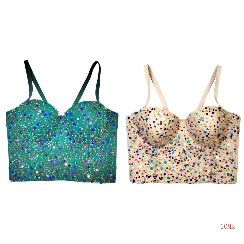 Xiangbao Áo Tank Top Không Tay Đính Hạt Dùng Để Biểu Diễn Tiệc Tùng Cho Nữ