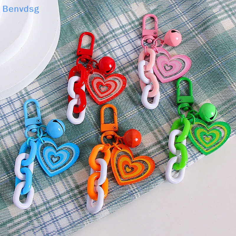 1 Móc Khóa Acrylic Hình Trái Tim Nhiều Màu Sắc Thời Trang