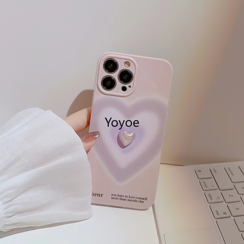 Ốp Điện Thoại Silicon TPU Mềm Chống Sốc Hình Trái Tim 3D Thời Trang Cho iPhone 14 13 12 11 Pro Max X XR XS Max 7 8 Plus
