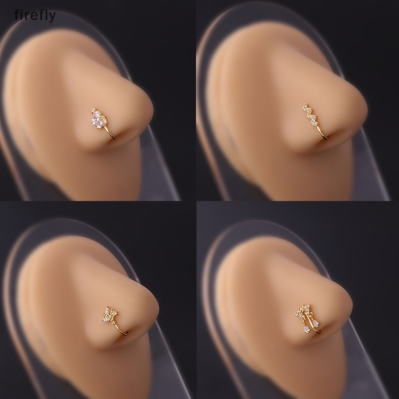 Kẹp Mũi Giả Bằng Thép Không Gỉ Đính Đá Zircon Thời Trang