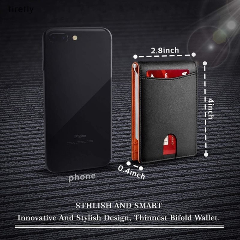 Ví Da Thật Dáng Ôm Có Kẹp Tiền RFID Phía Trước Cho Nam [firefly]