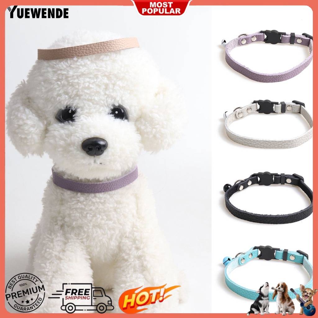 Vòng Cổ Giả Da Chống Cắn Có Thể Điều Chỉnh Gắn Chuông Cho Thú Cưng