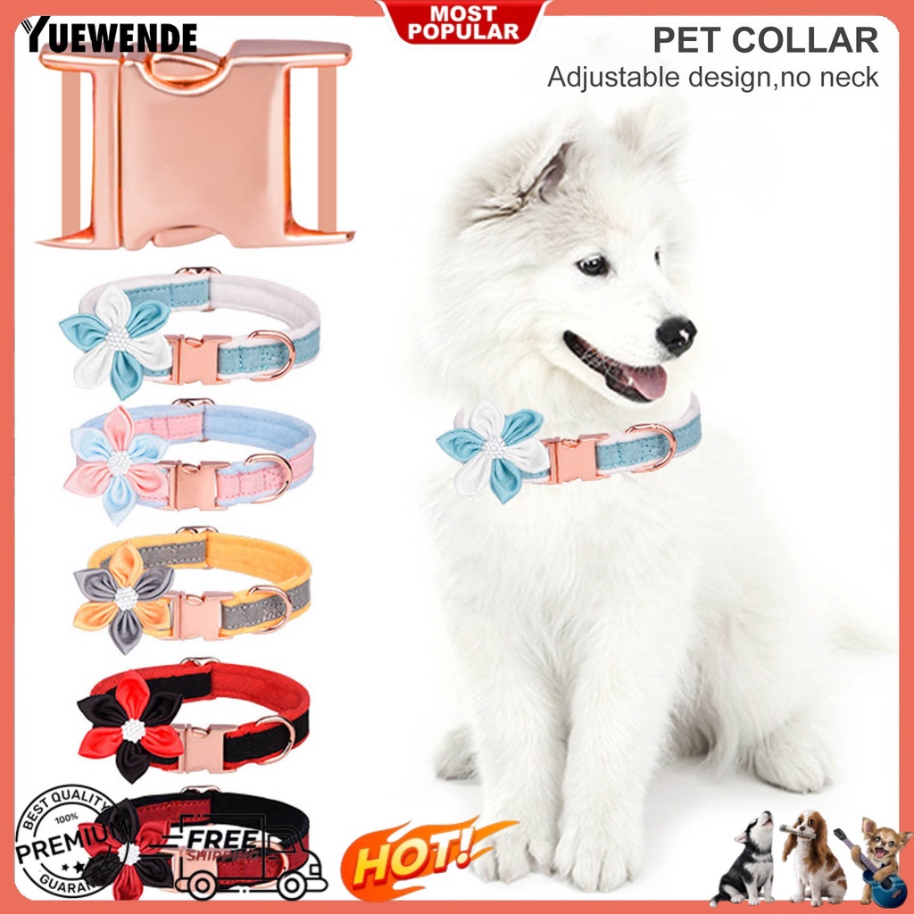Vòng Cổ Họa Tiết Hoa Có Thể Điều Chỉnh Cho Thú Cưng