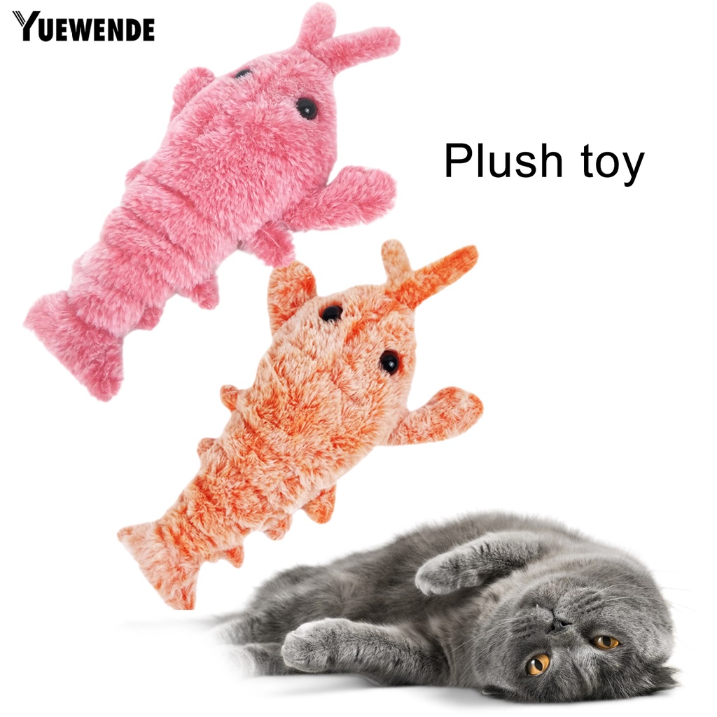 Đồ Chơi Hình Tôm Điện Tử Mềm Mại Chống Cắn Chống Trầy Thoải Mái Huấn Luyện Cho Mèo Cưng