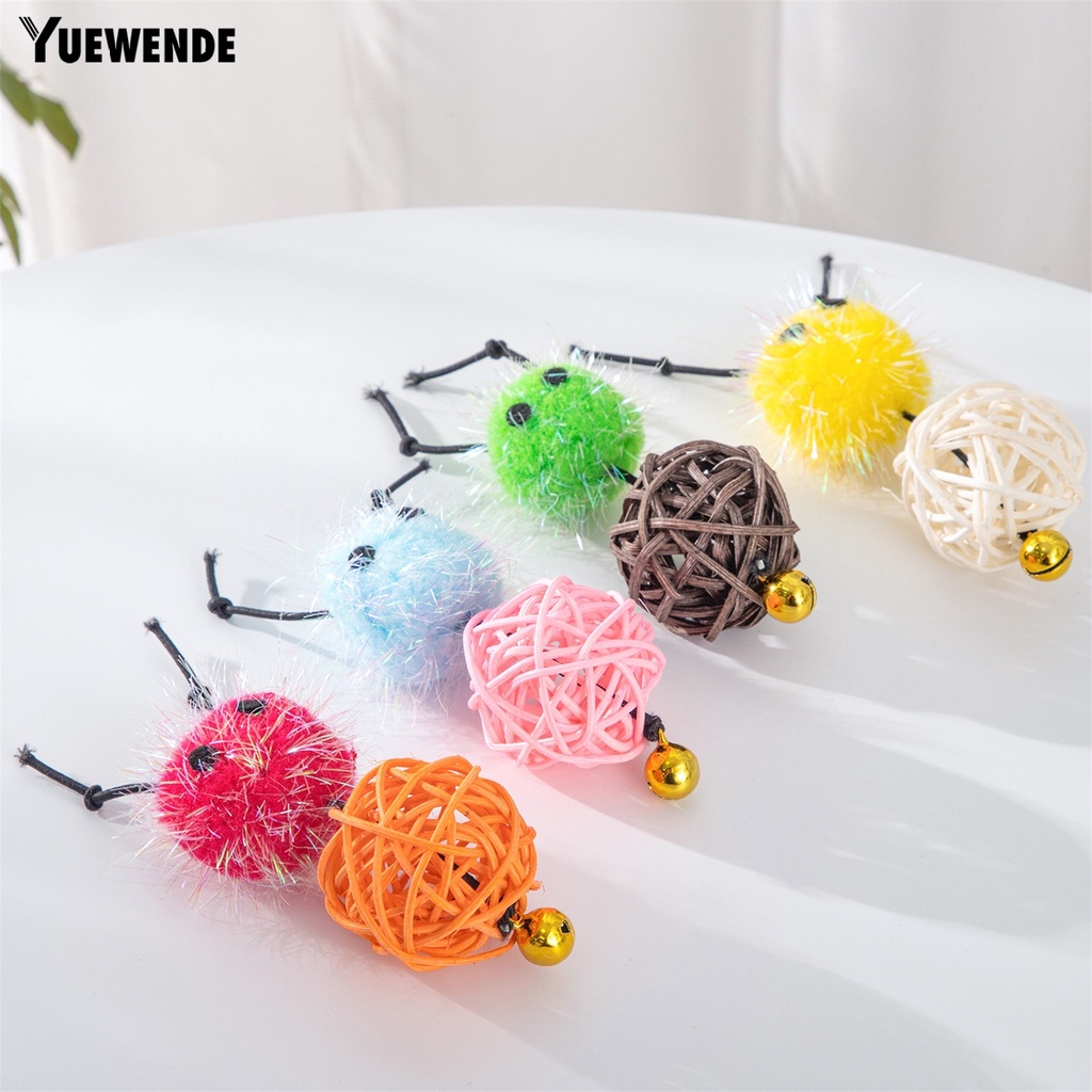 Bộ 2 Bóng Lông Tập Tương Tác Với Mèo Họa Tiết Hoạt Hình Nhiều Màu Sắc Chống Cắn