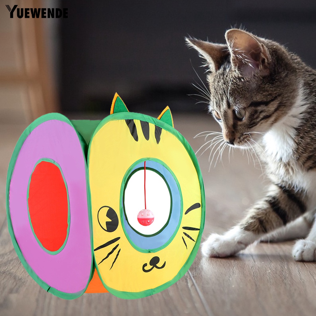 Đường Hầm Đồ Chơi 2 Lỗ Hình Vuông Họa Tiết Hoạt Hình Giải Tỏa Căng Thẳng Cho Mèo Cưng