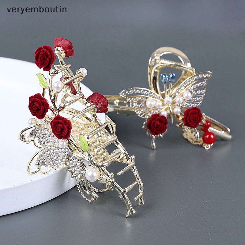 Kẹp Tóc Hình Hoa Hồng Đính Ngọc Trai Thanh Lịch Thời Trang Cho Nữ