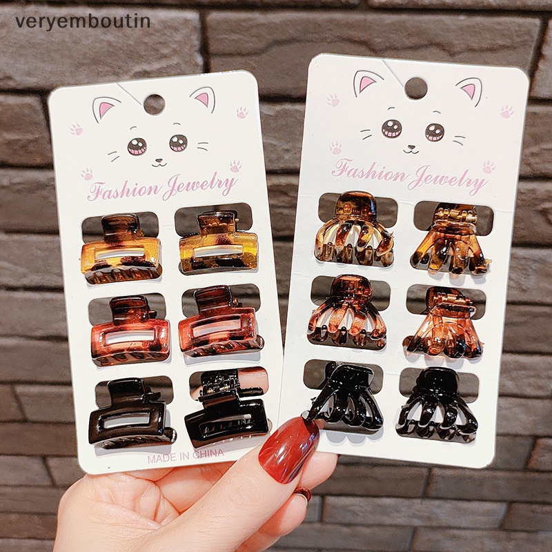 Set 6 Kẹp Tóc Càng Cua Họa Tiết Da Báo Phong Cách Vintage Thời Trang Cho Nữ