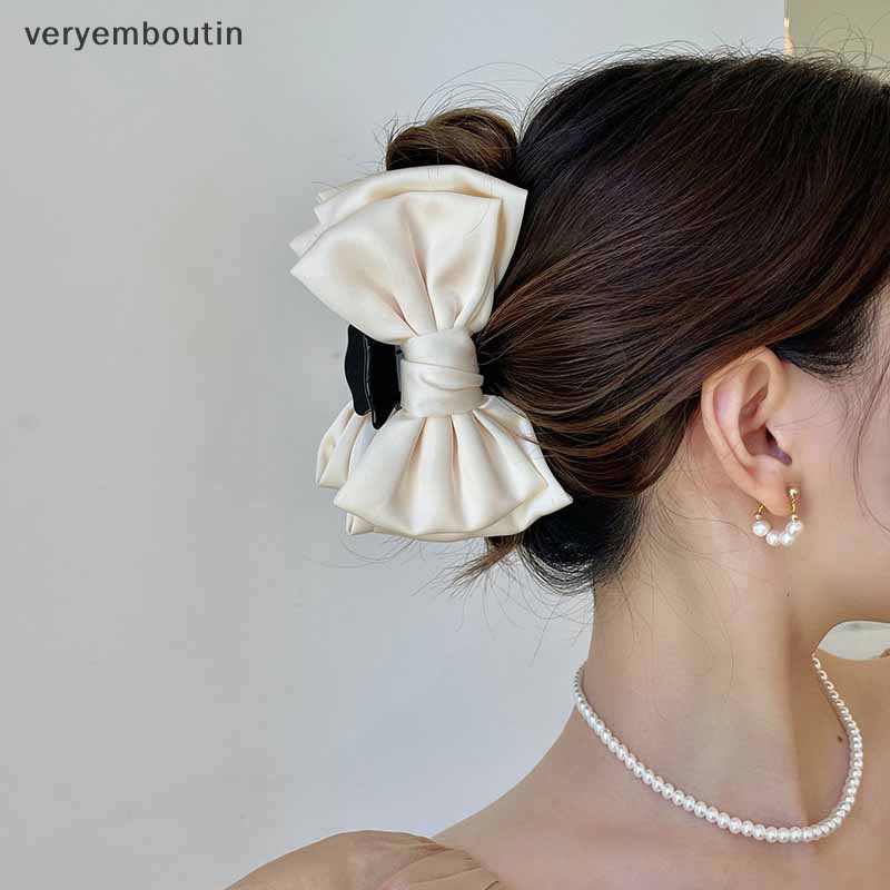 Kẹp Tóc Hình Nơ Màu Trơn Dễ Thương Cho Nữ