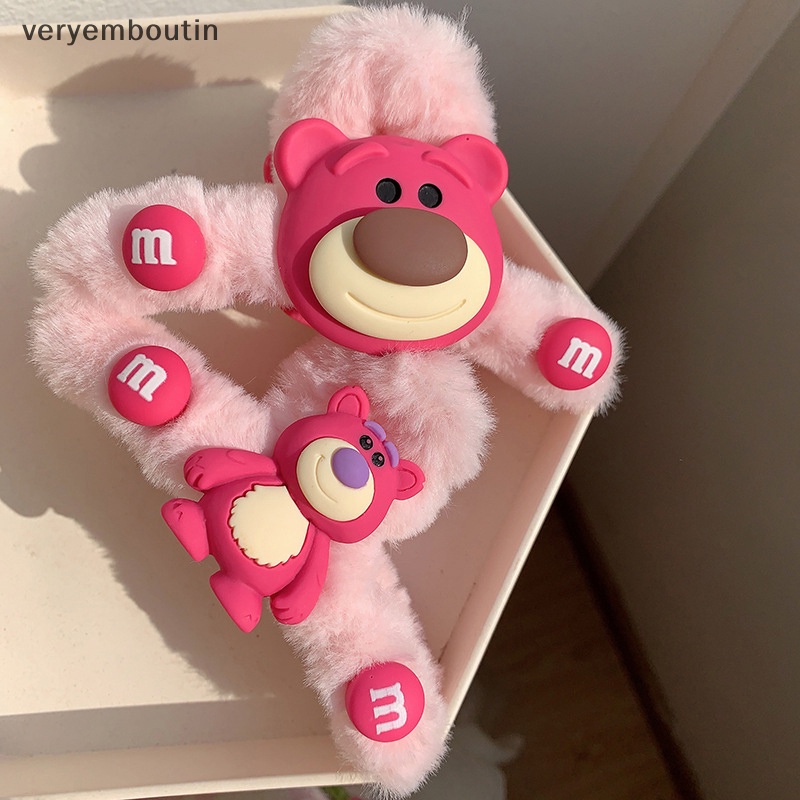 Băng Đô Cài Tóc Ba Chiều Hình Gấu Dâu Tây Hoạt Hình Dễ Thương Wn