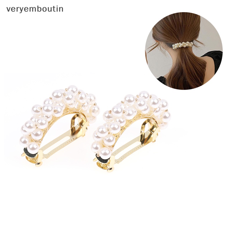 Kẹp Tóc Đuôi Ngựa Đính Ngọc Trai Thanh Lịch Dành Cho Nữ