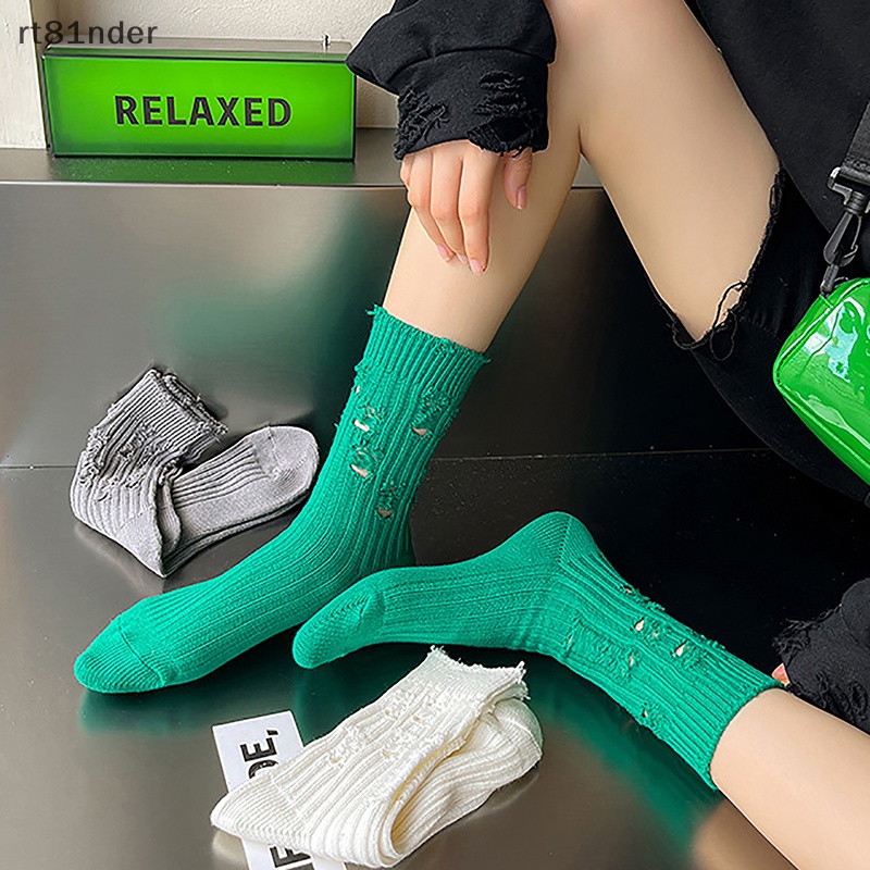 Rt Mới Vớ Dệt Kim Rách Thời Trang Harajuku Đường Phố Phá Hủy Đường Phố Cá Tính Cho Nữ n